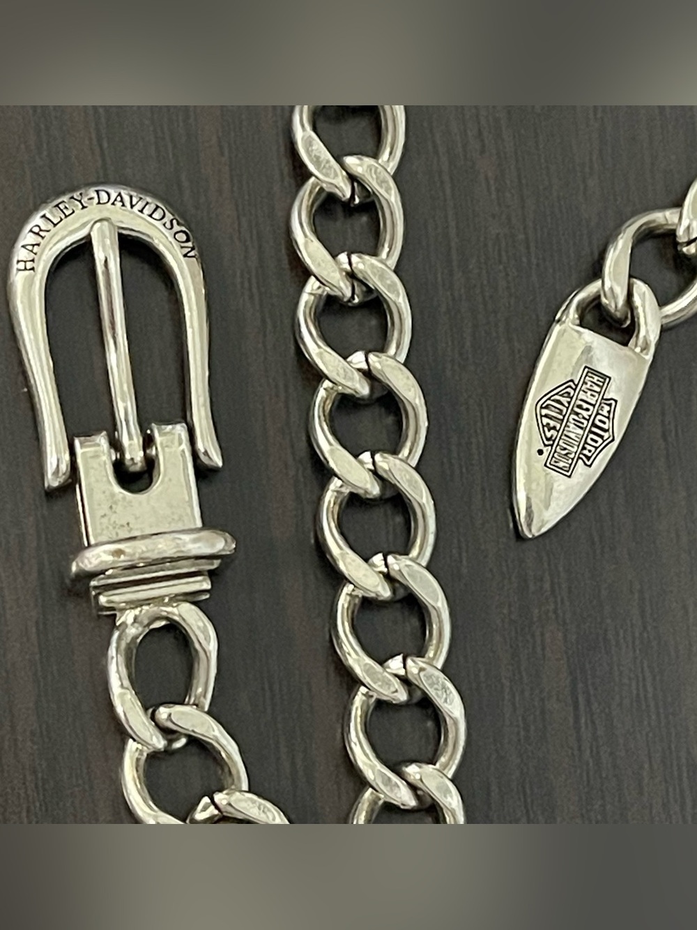 Harley-Davidson Silver Chain Belt with Logo Charm